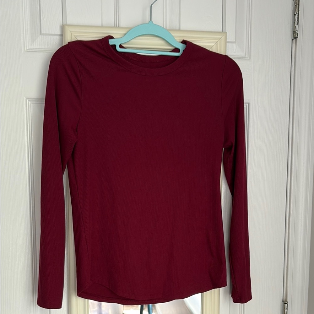 No Boundaries Maroon Ribbed Top